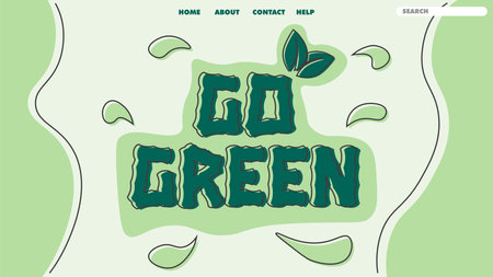 Go green landing page, go green banner design template, go green design element.のイラスト素材