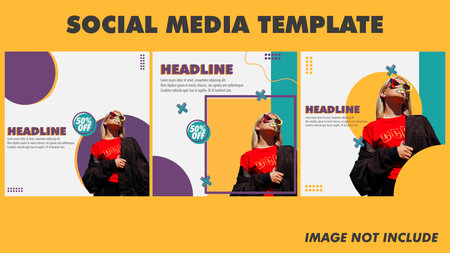 social media template design  geometric shapeのイラスト素材
