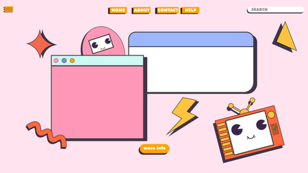 retro design banner, poster, or landing page for web, social media or backgroundのイラスト素材