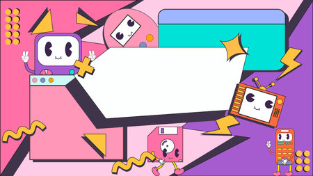 90s design banner, poster or landing page