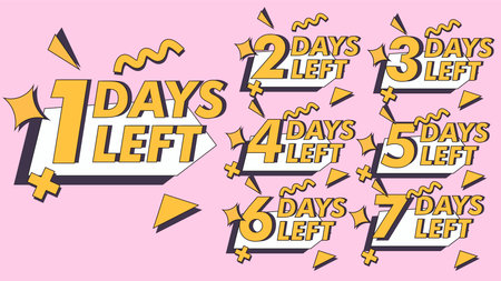 DAYS COUNTDOWN DESIGN VECTOR WITH FLAT DESIGN STYLEのイラスト素材