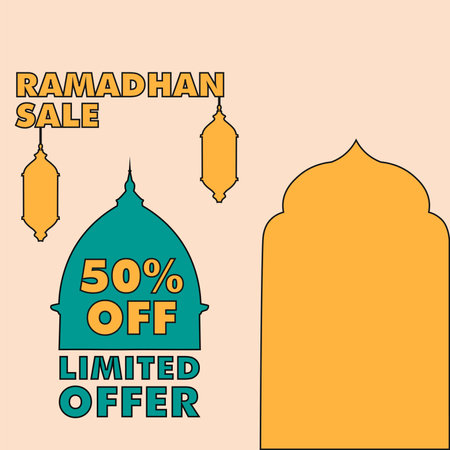 RAMADHAN SALE DESIGN SOCIAL MEDIA POSTのイラスト素材