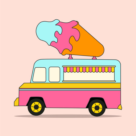 FOOD TRUCK VECTOR DESIGN POSTERのイラスト素材