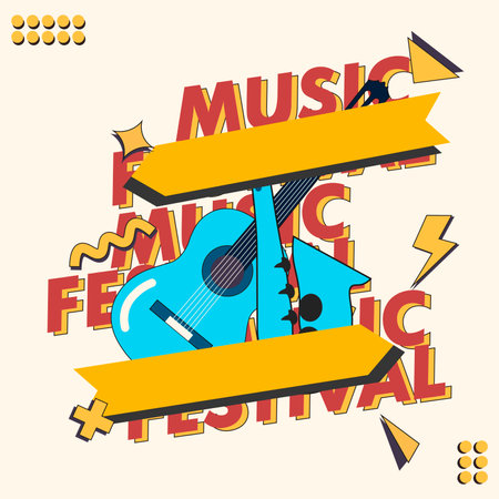 music festival design social media postのイラスト素材