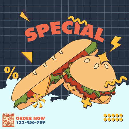social media food template designのイラスト素材