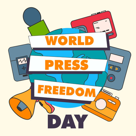 WORLD PRESS FREEDOM DAY DESIGN POSTERのイラスト素材