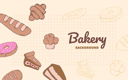 backery background design vector elementのイラスト素材