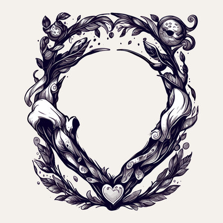 flower frame ornament design vectorのイラスト素材