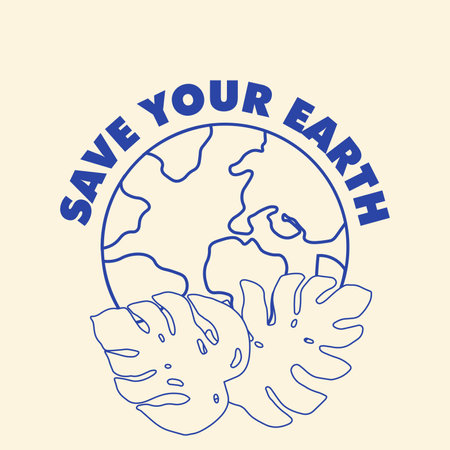 EARTH DAY DESIGN POSTER WITH 90S STYLEのイラスト素材