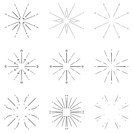 sunburst vector design element collectionのイラスト素材
