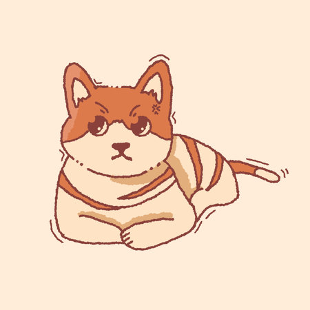 cute cat vector design crayon styleのイラスト素材