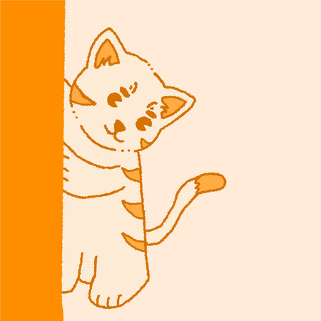 cute cat vector design crayon styleのイラスト素材