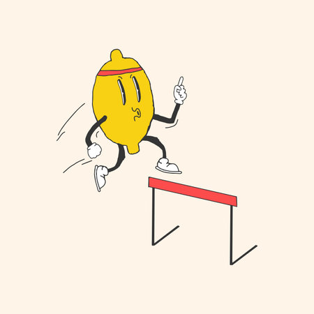 RETRO SPORT CHARACTER HAND DRAWING STYLEのイラスト素材