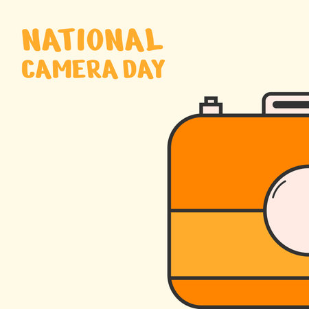 national camera day design post cad, social media vectorのイラスト素材