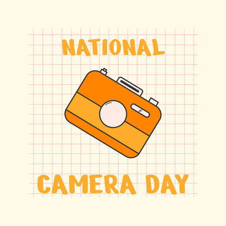 national camera day design post cad, social media vectorのイラスト素材