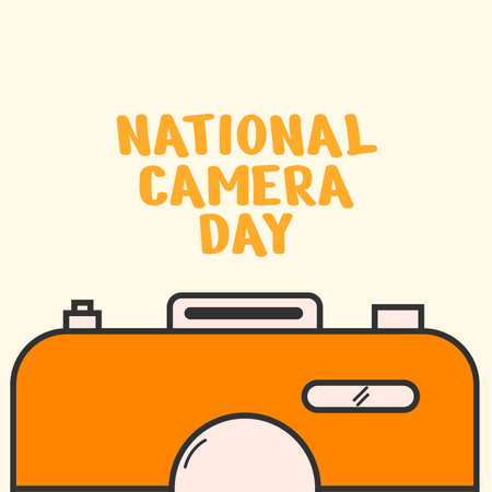 national camera day design post cad, social media vectorのイラスト素材