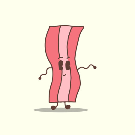 HAND DRAWING CUTE CHARACTER BREAKFAST DESIGN VECTOR ELEMENTのイラスト素材