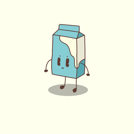 HAND DRAWING CUTE CHARACTER BREAKFAST DESIGN VECTOR ELEMENTのイラスト素材