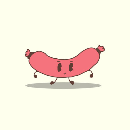 HAND DRAWING CUTE CHARACTER BREAKFAST DESIGN VECTOR ELEMENTのイラスト素材