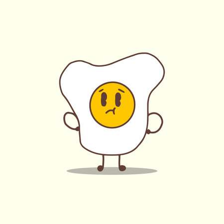 HAND DRAWING CUTE CHARACTER BREAKFAST DESIGN VECTOR ELEMENTのイラスト素材