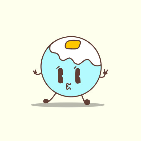 HAND DRAWING CUTE CHARACTER BREAKFAST DESIGN VECTOR ELEMENTのイラスト素材