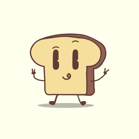 HAND DRAWING CUTE CHARACTER BREAKFAST DESIGN VECTOR ELEMENTのイラスト素材