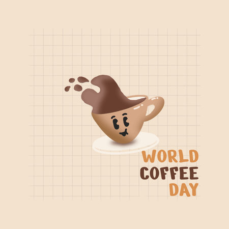 WORLD COFFEE DAY DESIGN VECTORのイラスト素材