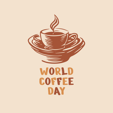 WORLD COFFEE DAY DESIGN VECTORのイラスト素材