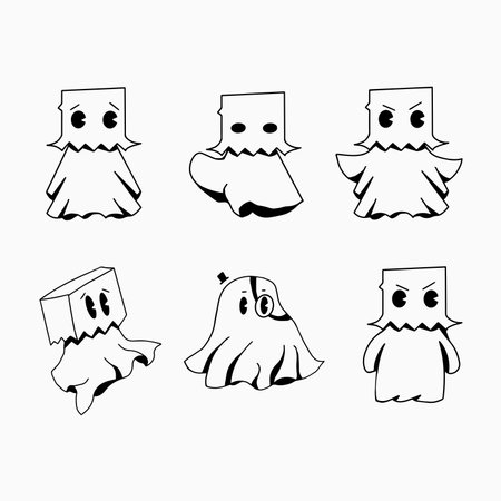 halloween octobert ghost cute elementのイラスト素材