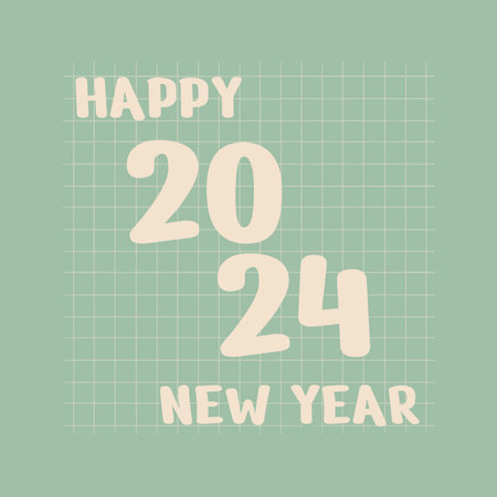 happy new year 2024 vector design logoのイラスト素材