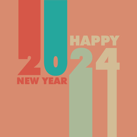 happy new year 2024 vector design logoのイラスト素材