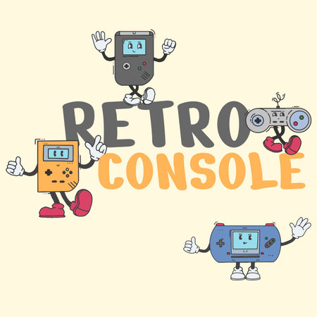 Retro Console vector character designのイラスト素材