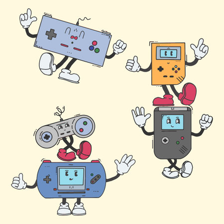 Retro Console vector character designのイラスト素材