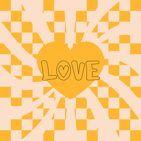 valentine love vector design retroのイラスト素材