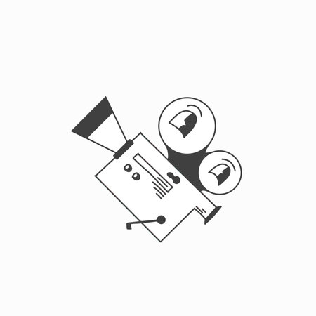 RETRO CAMERA CHARECTER VECTOR LINE ARTのイラスト素材