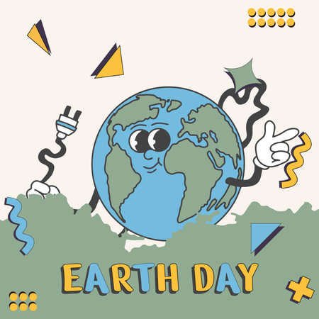earth day design poster, save our earthのイラスト素材