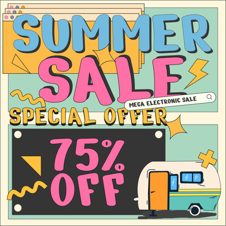 RETRO SPECIAL OFFER BANNER SALE VECTORのイラスト素材