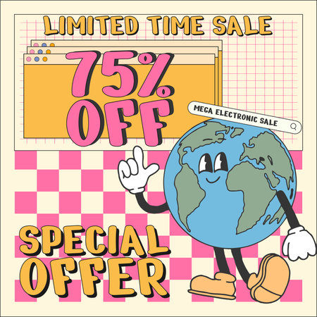 RETRO SPECIAL OFFER BANNER SALE VECTORのイラスト素材