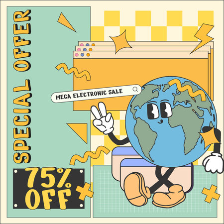 RETRO SPECIAL OFFER BANNER SALE VECTORのイラスト素材