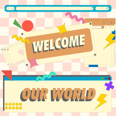 vector social retro media template, thank you letterのイラスト素材