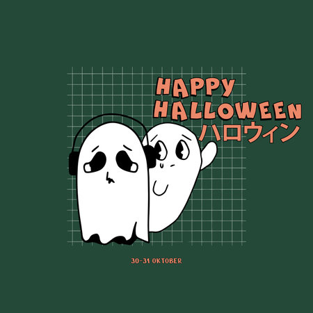 halloween character vector social media post, banner and fglyerのイラスト素材
