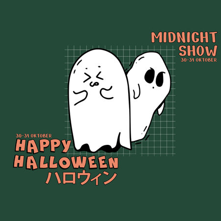 halloween character vector social media post, banner and fglyerのイラスト素材
