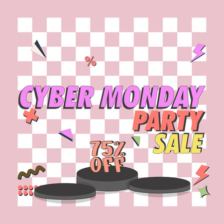 CYBER MONDAY POSTER VECTOR DESIGNのイラスト素材