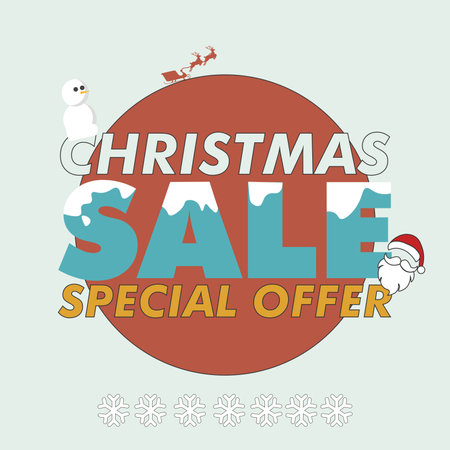 retro christmas sale design vectorのイラスト素材