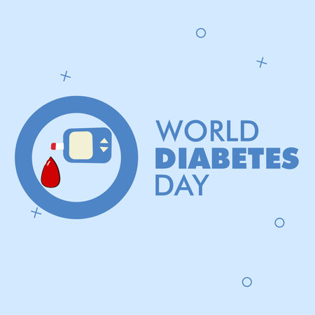 world diabetes day with blue ribbon design vectorのイラスト素材