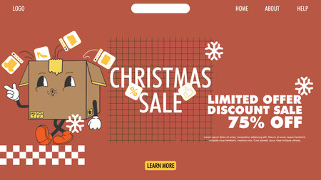 christmas sale design landing page simpleのイラスト素材