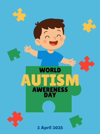 world autism awereness day poster for campaignのイラスト素材