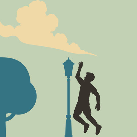 a silhouette couple angry in the parkのイラスト素材