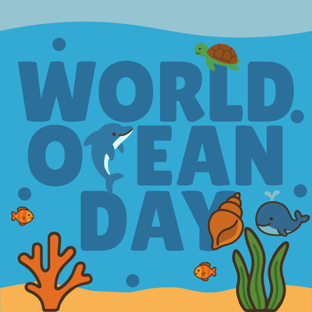 WORLD OCEAN DAY CAMPAIGN FOR BETTER OCEANのイラスト素材