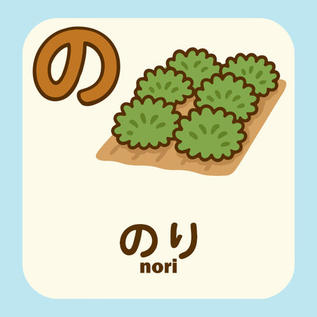 learning hiragana for kid, with colorful and cute drawingのイラスト素材